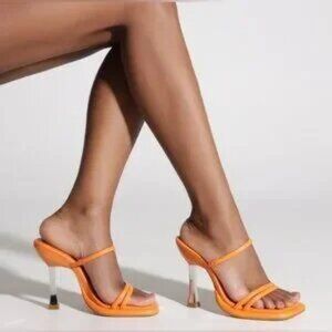Agatha Heel in Bright Tangerine‎ - SCHUTZ  Size 7.5